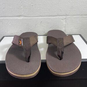Rainbow Brown Sandals Thong Flip Flop Slip On Men's Size 9